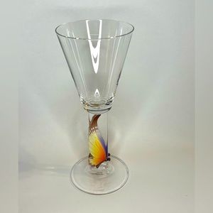 Franz Porcelain Butterfly Wine Glasses Austrian Crystal